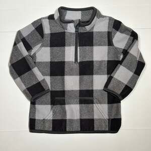 Jumping Beans Toddler Buffalo Plaid Fleece Quarter-Zip Pullover Size 24M